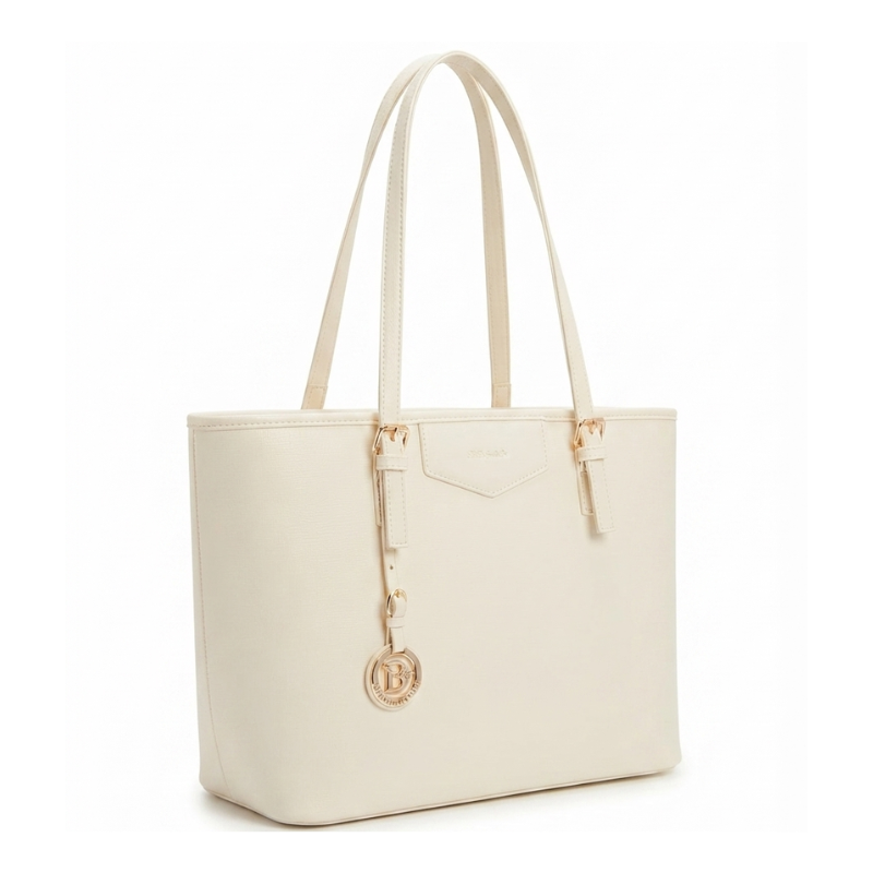 beige Cartera oficio estilo Charol - Imagen 1